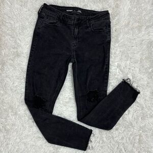 Old Navy Rockstar Mid-Rise Super Skinny Jeans Sz 6 Womens 25” Inseam Faded Black